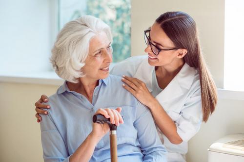 What Career Opportunities Are There for a Domiciliary Care Worker? Starting work as a domiciliary care worker will give you a great foundation if you are thinking about a long term career in care. You could study for a QCF qualification, which will allow you to become a domiciliary care manager. Alternatively, if you would like to become a care home manager, as a care work you will be able to get your first taste of the industry. Whatever you would like to do, there are a number of exciting and interest career paths that you will be able to work towards, with experience as a domiciliary care worker. Friendly elder woman.